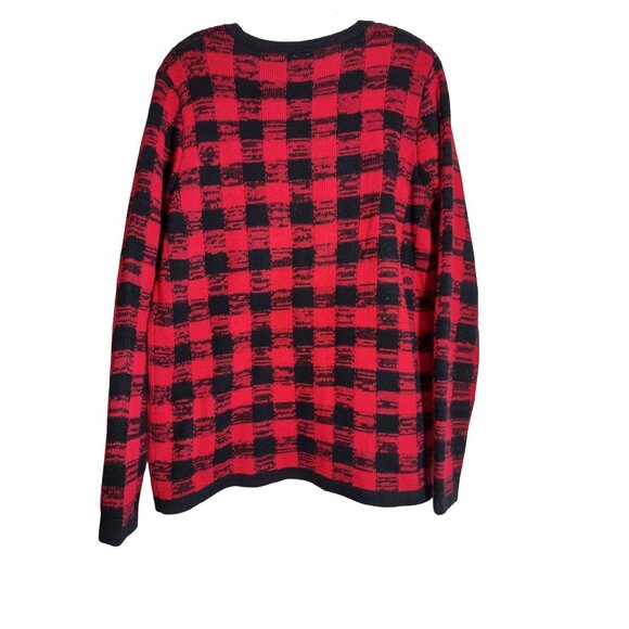 Vintage Holiday Time Rudolph Ugly Sweater Crew Neck Red Black Christmas Large - Picture 2 of 4